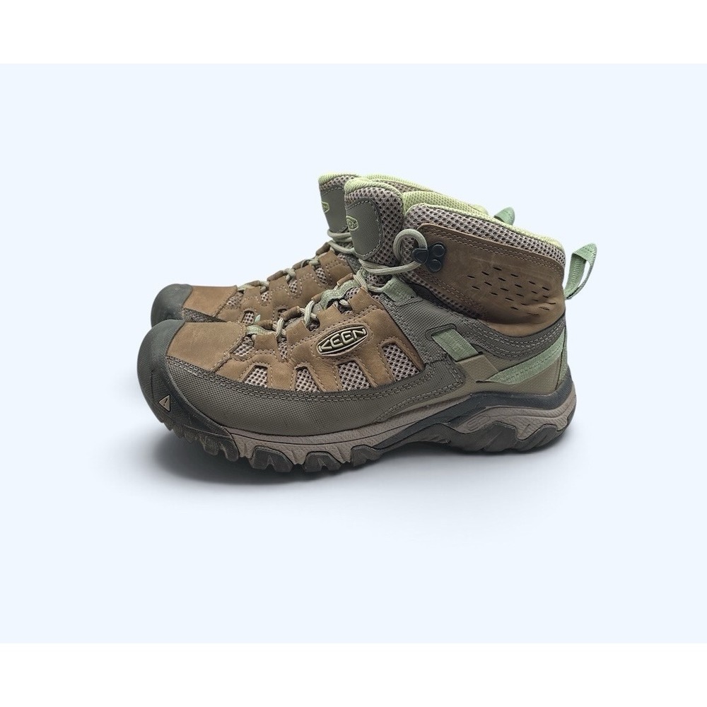 Keen Targhee Vent Lace Up Mid Ankle Hiking Boots Fumo/Quiet Green WOMENS 8